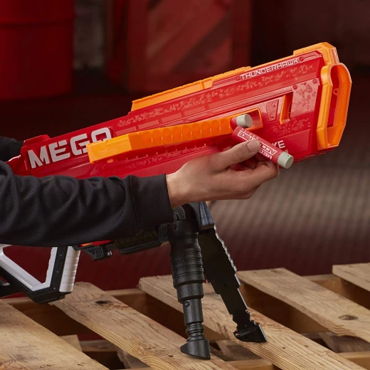 Thunderhawk Nerf AccuStrike Mega Toy Blaster - Longest Nerf Blaster - 10 Official AccuStrike Nerf Mega Darts, 10-Dart Clip, Bipod - For Kids, Teens, and Adults - نيرف - Image 2