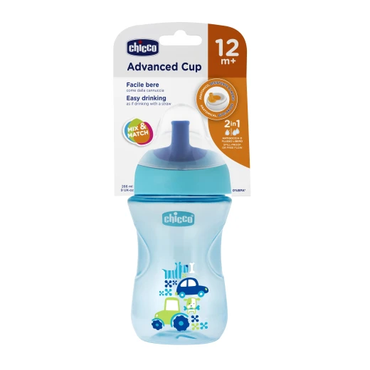 Chicco First Straw Trainer No Spill Sippy Cup 12M+, 9oz, Blue - Chicco - Image 4