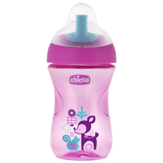 Chicco First Straw Trainer No Spill Sippy Cup 12M+, 9oz, Pink Chicco First Straw Trainer No Spill Sippy Cup 12M+, 9oz, Pink