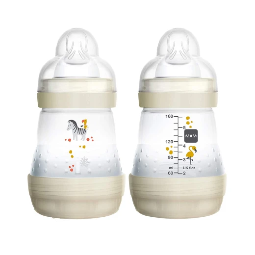 MAM Easy Start Self Sterilising Anti-Colic Bottle, Slow Flow (Designs May Vary) - 160 ml, 1 Bottle Only - أزرق - ام اند ام - Image 2