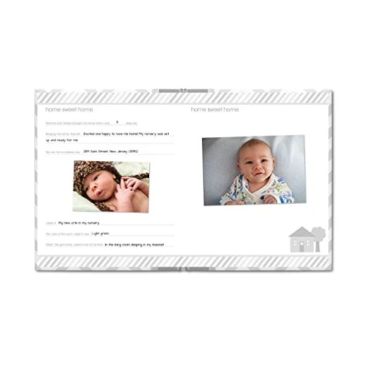 PearHead My Memory Baby Book Chevron, Gray - بيرهيد - Image 3