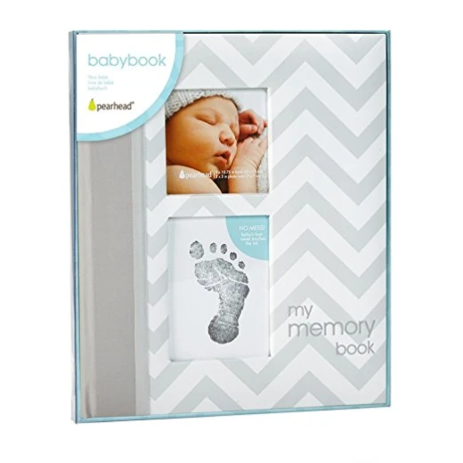 PearHead My Memory Baby Book Chevron, Gray - بيرهيد - Image 4