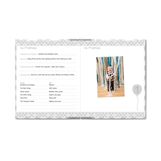 PearHead My Memory Baby Book Chevron, Gray - بيرهيد - Image 6