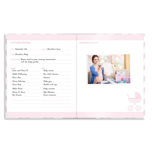 PearHead My Memory Baby Book Chevron, Pink - بيرهيد - Image 2