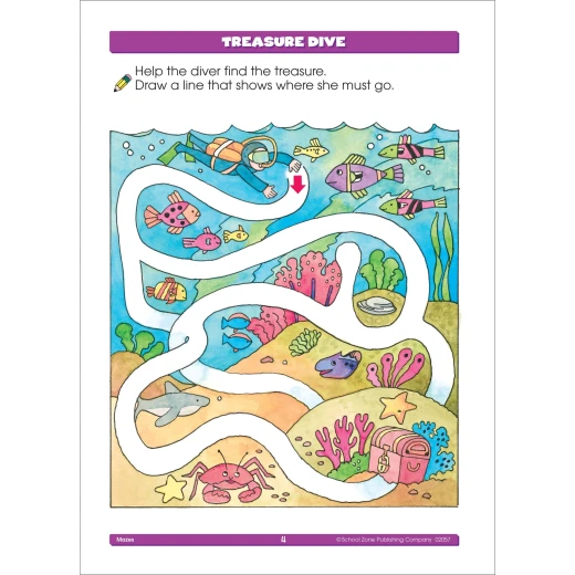 كتاب متاهات سكول زون للأطفال من سن 4-6 سنوات: كتاب أنشطة واحد لتعزيز التركيز وتطوير مهارات حل المشكلات - سكول زون - Image 3