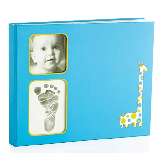 Pearhead Giraffe Baby Memory Book, Blue Pearhead Giraffe Baby Memory Book, Blue