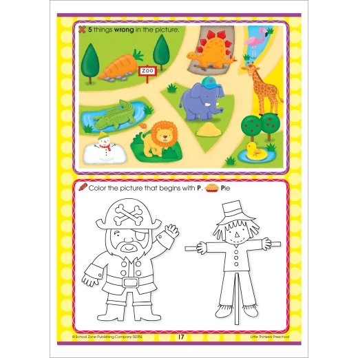 School Zone - Little Thinkers: Preschool Deluxe Edition Workbook - سكول زون - Image 3