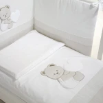 طقم سرير أطفال 5 قطع من بيبي إكسبرت – موديل Tato – أبيض / رمادي فاتح (Dove-Grey) - بيبي إكسبرت