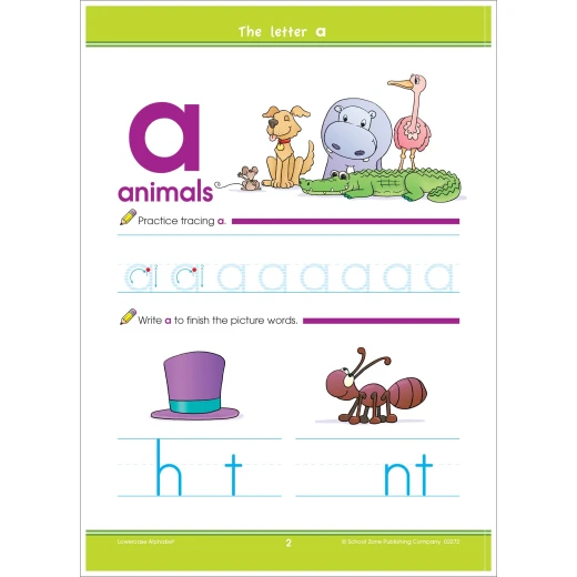 School Zone - Lowercase Alphabet Deluxe Edition Workbook - سكول زون - Image 4