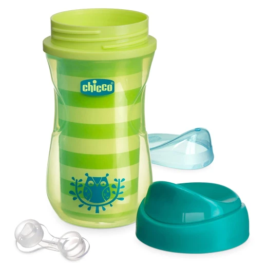 Chicco NaturalFit Insulated Rim Spout Trainer Sippy Cup, 9 Ounce, Green - Chicco - Image 2