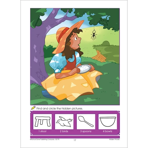 School Zone - Nursery Rhymes - Dot-to-Dots & Hidden Pictures Workbook - سكول زون - Image 4