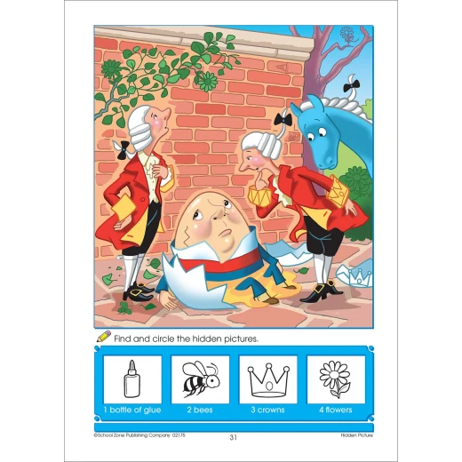 School Zone - Nursery Rhymes - Dot-to-Dots & Hidden Pictures Workbook - سكول زون - Image 2
