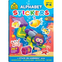 School Zone Alphabet Stickers Workbook for Ages 3-6: Fun Educational Activities for Early Literacy & Pre Writing Skills for Preschoolers