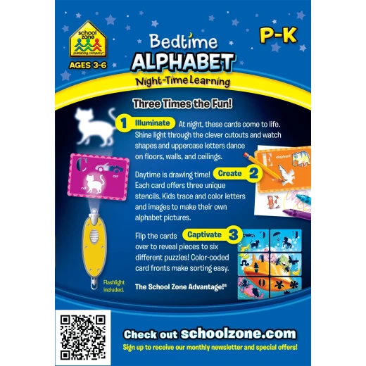 School Zone Bedtime Alphabet Night-Time Learning, Interactive Flash Cards - سكول زون - Image 2