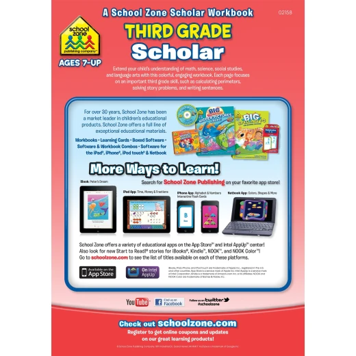 School Zone -Third Grade Scholar Workbook Ages 7 and Up - سكول زون - Image 5