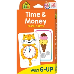 School Zone Time & Money Flash Cards Educational Learning Set for Kids 6+ Financial Literacy