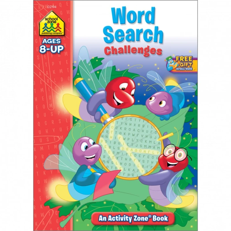 School Zone -Word Search Challenges Activity Zone Workbook Ages 8 and Up - سكول زون