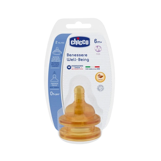 Chicco Rubber Latex Teat Food Flow +6 months Chicco Rubber Latex Teat Food Flow +6 months