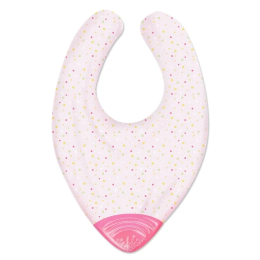Chicco Gummy Bib Teething Ring with Bib 2 In 1 Pink  2m+ - تشيكو - Image 2