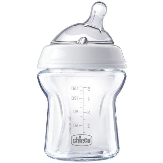 Chicco - Natural Feeling Glass Bottle 0M+150ML - تشيكو - Image 2