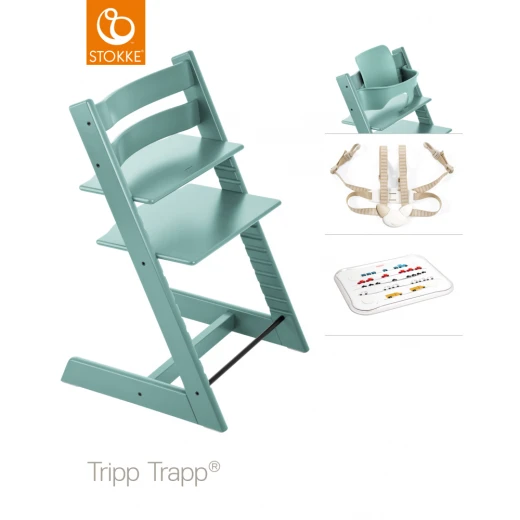 Stokke Classic Tripp Trapp Woodeen Highchair, Aqua - ستوكي - Image 2