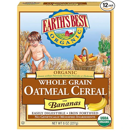 Earth's Best Organic Infant Cereal, Whole Grain Oatmeal with Bananas, 8 oz
