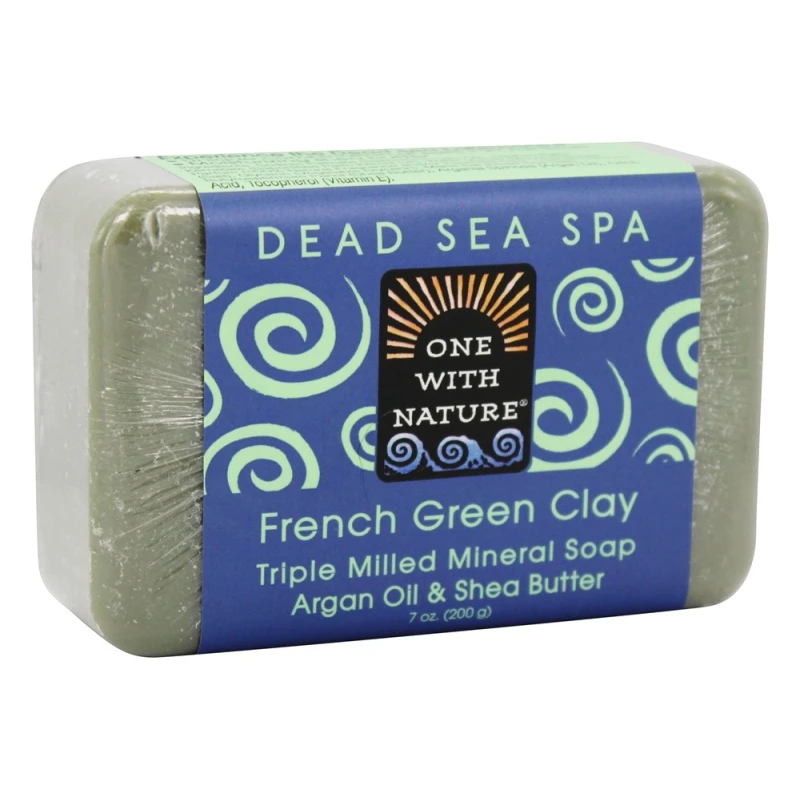 One With Nature Dead Sea Spa Mineral Soap French Green Clay - ون ويث ناتشور