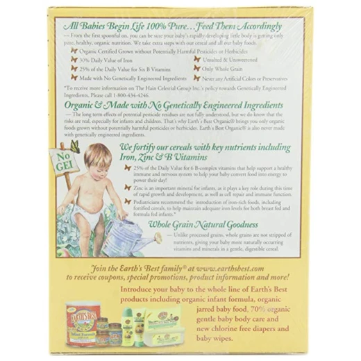 Earth's Best Organic Infant Cereal, Whole Grain Oatmeal with Bananas, 8 oz - إيرثس بيست أورجانك - Image 5