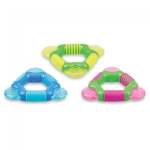 Nuby Textured Triangle Coolbite teether with Ice-Gel 4+, Different Colors - أصفر - نوبي