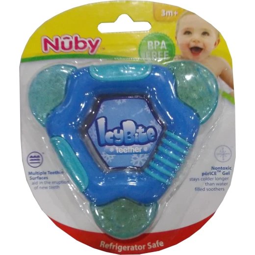 Nuby Textured Triangle Coolbite teether with Ice-Gel 4+, Different Colors - أصفر - نوبي - Image 4