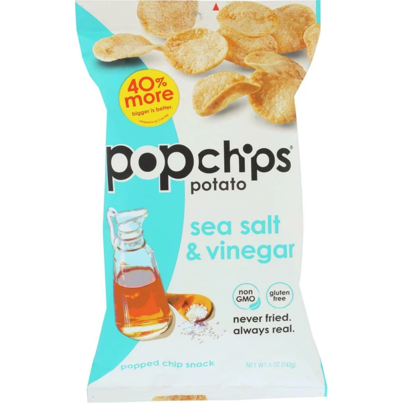 Pop Potato Chip - Sea Salt - Vinegar, 142g - بوب شيبس