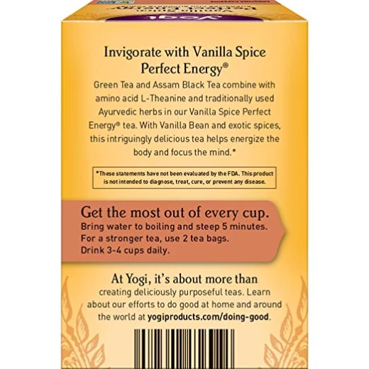 Yogi Tea - Vanilla Spice Perfect Energy - Energizes and Supports Focus 16 Bags - يوجي - Image 2
