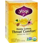 Yogi Throat Comfort Herbal Tea Caffeine Free Honey Lemon – 16 Tea Bags - يوجي