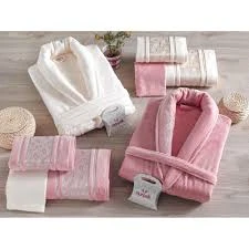 Weva Bathrobe set 10 pc white&powder - بيبي إكسبرت