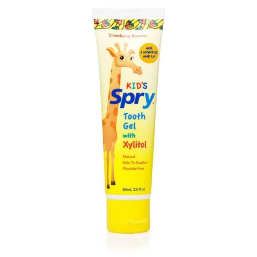 Spry Kid's Xylitol Tooth Gel, Natural Strawberry Banana Spry Kid's Xylitol Tooth Gel, Natural Strawberry Banana