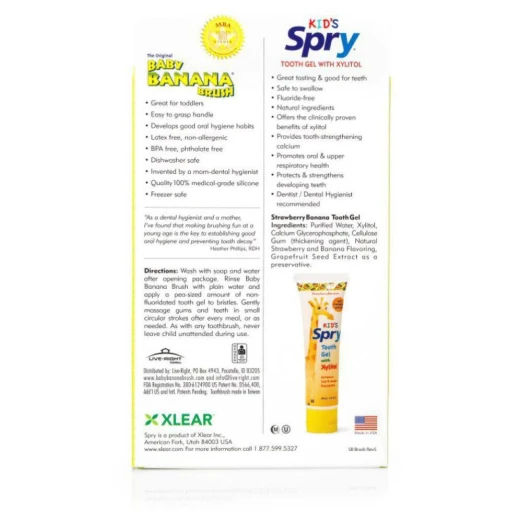 Spry Kid's Xylitol Tooth Gel, Natural Strawberry Banana - سبراي - Image 2
