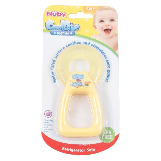 Nuby Coolbite Round Teether with Sterilised Water, Yellow