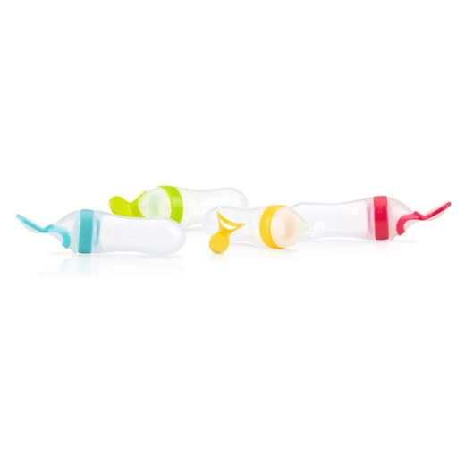 Nuby Squeeze Feeder With Slow and Fast Spoon 90ml - أصفر