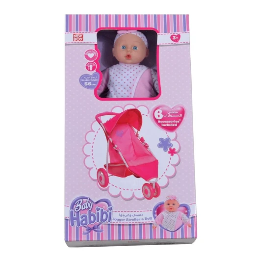 Baby Habibi - Pipe Jogger With Doll And Accessories Set - بيبي حبيبي - Image 2