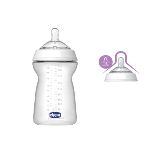 Chicco Natural Feeling (6M+) 330 ML Fast Flow Bottle - Chicco - Image 4