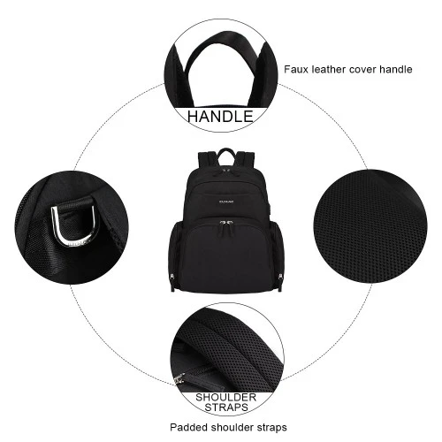 Colorland Baby Changing Backpack with Built in USB Port (Black) - كولورلاند - Image 5