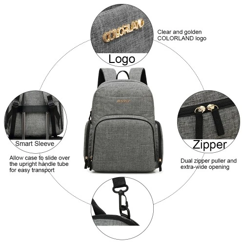 Colorland Baby Changing Backpack with Built in USB Port (Gray) - كولورلاند - Image 4