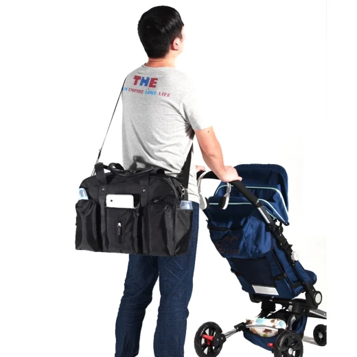 Colorland Abdie Duffel Shoulder Mummy Diaper Bag (Black) - كولورلاند - Image 9