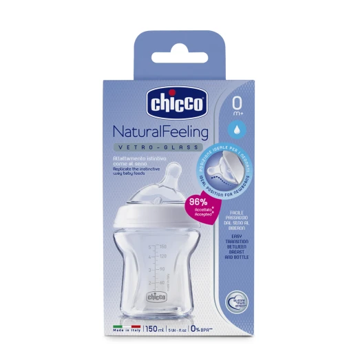Chicco - Natural Feeling Glass Bottle 0M+150ML