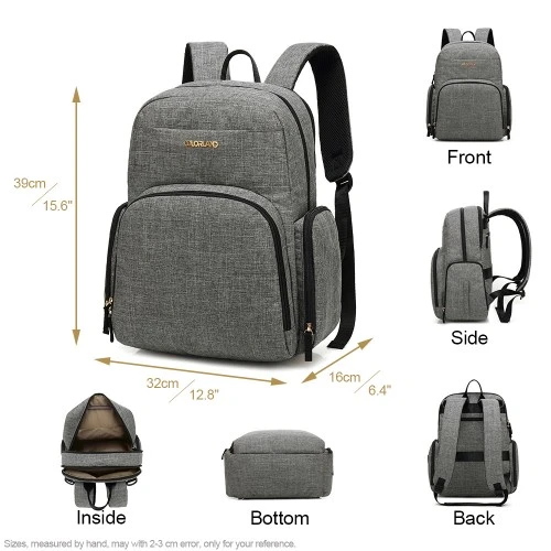 Colorland Baby Changing Backpack with Built in USB Port (Gray) - كولورلاند - Image 2