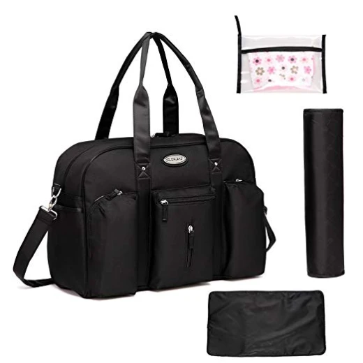Colorland Abdie Duffel Shoulder Mummy Diaper Bag (Black) - كولورلاند - Image 6