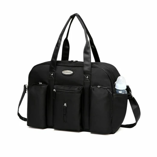 Colorland Abdie Duffel Shoulder Mummy Diaper Bag (Black)