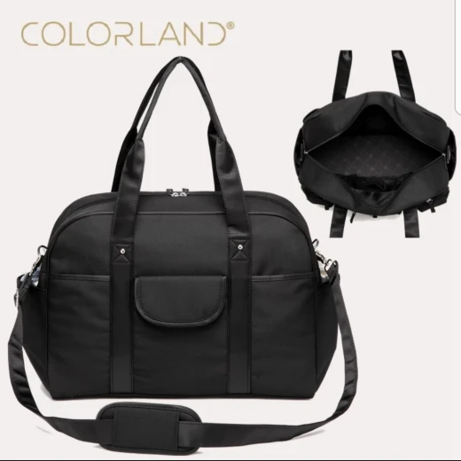 Colorland Abdie Duffel Shoulder Mummy Diaper Bag (Black) - كولورلاند - Image 3