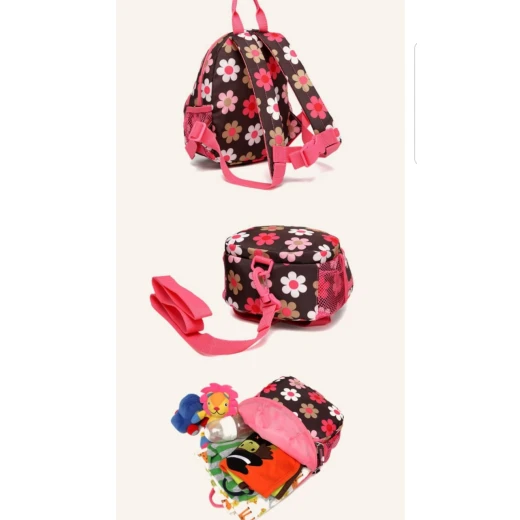 Colorland Lacey Anti-Lost Baby Backpack, Brown French Flower - كولورلاند - Image 3