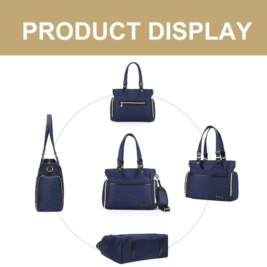 Colorland Classic Baby Diaper Tote Maternity Bag, Navy Blue - كولورلاند - Image 5